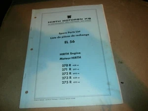 Hirth Engine EL56 270R 271R 272R 273R 275R  Spare Parts List Manual - Foto 1 di 3