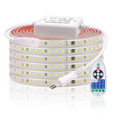 LED Stripe Leiste Streifen Dimmbar Band Wasserdicht Lichtband Selbstklebend 230V - Bild 1 von 4