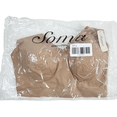 Sutiã Soma Enbliss Bralette Grande Macio Bronzeado Decote V Puxar Almofadas Removíveis Elásticas - Imagem 1 de 4