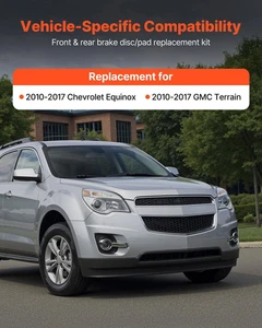 Front and Rear Brake Kit Compatible with 2010-2017 Chevrolet Equinox, 2010-2017 - Picture 1 of 10