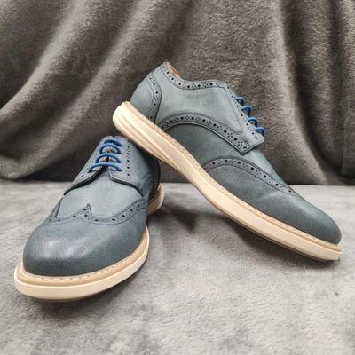 Zapatos azules informales de negocios Oxford Wingdeck para hombre Nautica talla 8,5 Foto 1 de 4