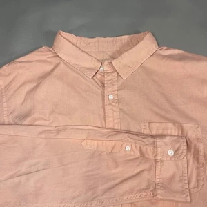 Outerknown SEA Long Sleeve Button Shirt - Men XXL - Salmon Pink Organic Cotton - Picture 1 of 8