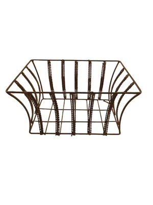 Large RUSTY WIRE Rectangle  BASKET  Metal Storage - Image 1 of 2