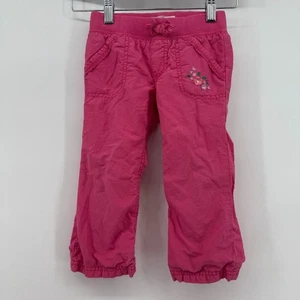 OshKosh Y2K Kleinkind 2T Mädchen rosa Baumwolle bestickt Herz Hose Pull On - Bild 1 von 10