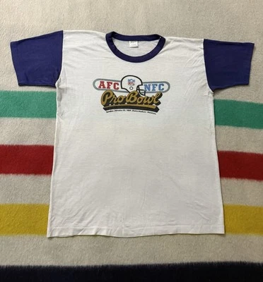 Vintage 80s 1984 Paper Thin NFL Pro Bowl Honolulu Hawaii Shirt Medium 21.5x26.5 - Image 1 of 4