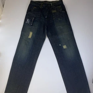 LRG Vintage Jeans Yk2 Mens 34x34 Cargo Patchwork Roots and Equipment Embroidered - Picture 1 of 15