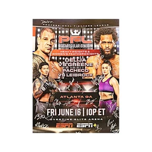 PFL 5 2023 Autographed Event Poster: Delija vs Greene (PFL LOA) - Picture 1 of 3