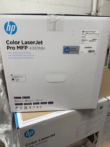 HP Color LaserJet Pro MFP 4301fdn 1 year warranty Sealed Box 4RA81FR - Picture 1 of 8
