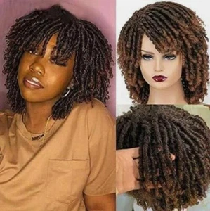 Dreadlock Braided Wig Crochet Twist Brown Wigs for Black Women with 20pcs beads - Picture 1 of 4