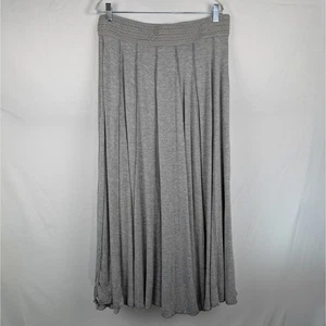 Maxi falda tejida gris suave envolvente cintura ajustada para mujer - Imagen 1 de 8