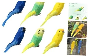 6Pcs Fake Birds Artificial Parrot Simulation Foam Feather Birds Ornaments for - Picture 1 of 7