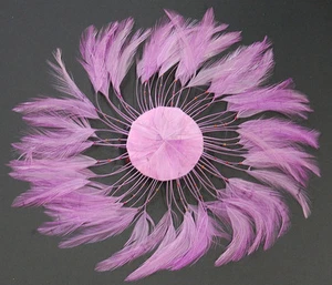 1 Pieces FULL FEATHER PINWHEEL - LILAC Hackle Feathers; Headbands/Beads/Hats - Picture 1 of 1