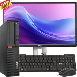 Lenovo ThinkCentre Desktop PC i5-8th 32GB 1TB SSD 24 LED Built-in WiFi Win11 - Picture 1 of 8