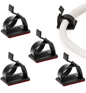 Clips de Gestion de Câble Réglables, Organisateurs Adhésifs Clips de Fil Adhésifs Cordon Ho - Photo 1/2