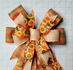 Arco de corona de otoño, cuadros de otoño, estampado de girasol, arpillera - Imagen 1 de 2