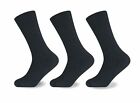 Men's Socks Non Elastic 3 Pairs Black Cotton Rich Gym Casual Wear Socks UK 6-11