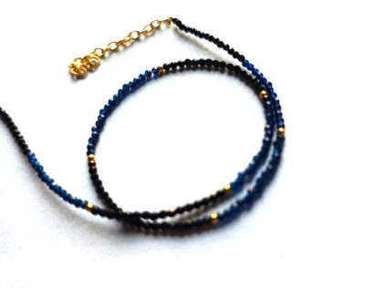 Top Quality Blue Diamond Beads Rondelle Beads Black Spinel Beads Faceted Beads - Image 1 of 4