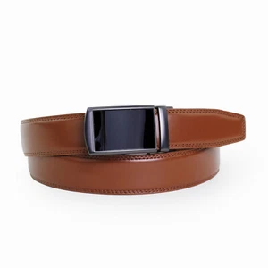 Men’s Automatic Buckle Money Belt with Hidden Zipper - Tan [Size 30-44] - Picture 1 of 4