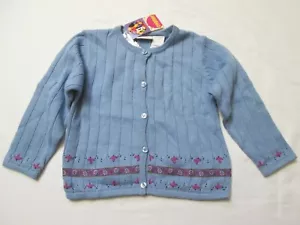 NEW Gymboree Vintage M 4yrs WINTER MAGIC 2000 Periwinkle Floral Knit Sweater - Picture 1 of 5