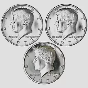1973 P D S P & D Kennedy halb IN CELLO + Proof (3 Münzen) - Bild 1 von 2