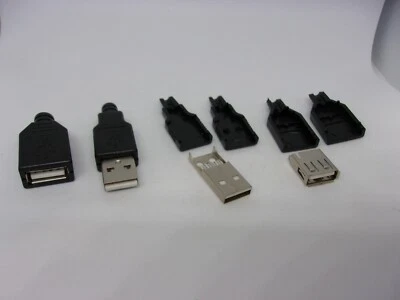 Pack of 2 DIY Do It Yourself USB Terminals Type A 4-Pin Make Your Own Cable Wire - Image 1 of 4