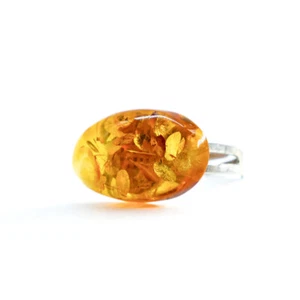 USA Ring Certified Cognac Natural Amber Authors design Handmade KIZIMA - Picture 1 of 4