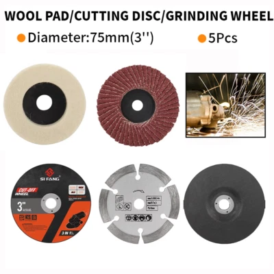 5Pcs 75mm Cutting Grinding Disc Saw Blade Grinding Wheel For Metal Angle Grinder - Image 1 of 4