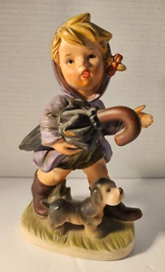 "Estatuilla vintage Napco Ware NIÑA CAMINANDO con cachorro y paraguas Japón 8"" #8747" - Imagen 1 de 6