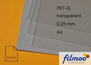 Tiefziehfolie | A4 | PET-G | 0,25 mm | transparent | Thermoform - Bild 1 von 8