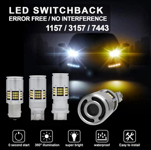 3157 / 7443 / 1157 Switchback LED CANBUS Señal de giro Bombilla Anti Hiper Flash - Imagen 1 de 21