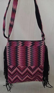 Ash & Sara Tapestry Large Fringe crossbody bag Adjustable Strap NEW - Picture 1 of 5