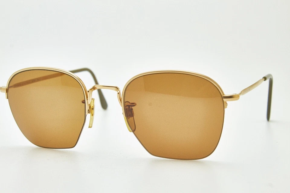 Gafas de sol vintage silenciosas de lujo GIORGIO ARMANI 603 gafas ovaladas doradas medio marco Foto 1 de 4