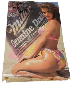 Miller Genuine Draft Vintage Poster Signed by Model Rolled not Folded - Picture 1 of 7