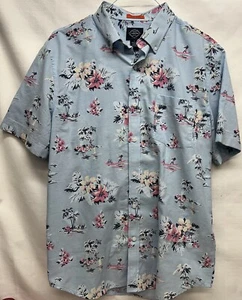 St John's Bay Men's Button Up Hawaiian Shirt Blue Floral Size Large - Picture 1 of 4