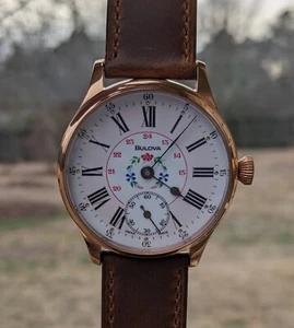 Bulova 70s Pocket Watch Conversion Wristwatch 1976 Original Dial And Movement - Picture 1 of 4