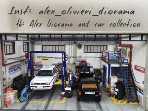 Diorama 1:18 Garage 1:18 Kyosho Lancia DELTA INTEGRALE 1:18 SOLIDO 1:18 - Foto 1 di 20