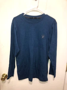 NUEVO CON ETIQUETAS Beverly Hills Polo Club Para Hombres Pequeño Pullover Manga Larga Camiseta Luna Azul Marino - Imagen 1 de 3
