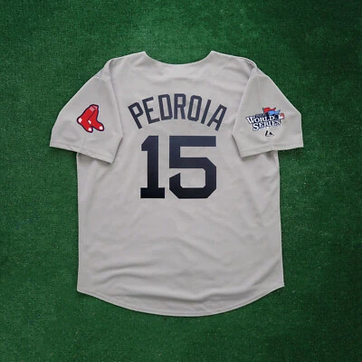 Dustin Pedroia 2013 Boston Red Sox World Series Grey Road Men's Jersey - Image 1 of 4