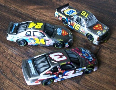 LOTE DE 3 COCHES DE CARRERAS NASCAR SUPERMAN DALE WONHARDT JR JEFF GORDON RON HORNADAY 1/64 Foto 1 de 4