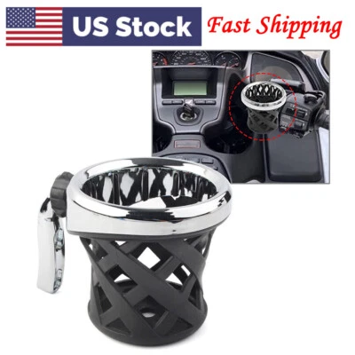 Portavasos universal para manillar de motocicleta cesta cromada para Harley Foto 1 de 4