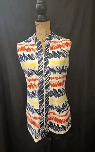 VTG 60s/70s Haymaker Colorful Sleeveless Tunic Dress Full Zip Sz M w/ POCKETS!  - Picture 1 of 10