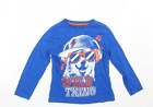 F&F Boys Blue 100% Cotton Basic T-Shirt Size 5-6 Years Round Neck - Wild Thing