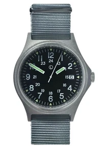 Reloj de cuarzo militar MWC 100m 12/24hr corona con tornillo y parte posterior de la caja sin marca - Imagen 1 de 6