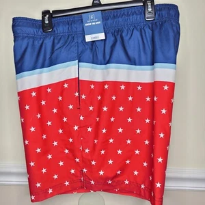 George Swim Trunks US American Flag Print 3XL (48-50) 6"  Inseam Above Knee - Picture 1 of 8