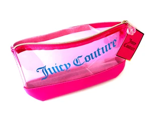 Juicy Couture Clear Cosmetic Bag / pouch small color Red New with Tag and Logo - Picture 1 of 6