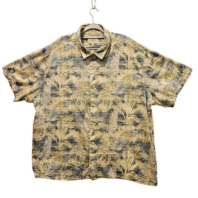 Camisa Hawaiana Red Head Para Hombres 3XL Azul Marfil Palmeras 100% Algodón Abotonada Vacaciones Foto 1 de 4