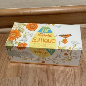Kleenex Softique Naranja Floral Pájaros 175 unidades Caja de pañuelos - Nuevo de Lote Antiguo 1981 - Imagen 1 de 6