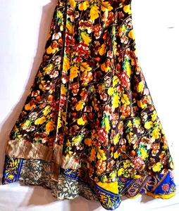 Incredible-art Vintage Silk Sari Magic Wrap Skirt Reversible Double Layer skirt, - Picture 1 of 7