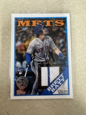 Brett Baty 2023 Topps #88R-BB 1988 Baseball 35th Anniversary Relics RC Mets - Image 1 of 2