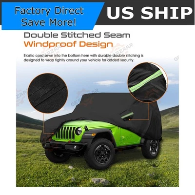 6-Layer Car Cover For Jeep Wrangler 2 Door CJ YJ TJ JK Dust UV Rain US - Image 1 of 4